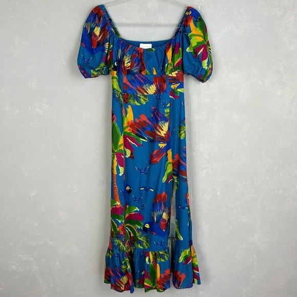 house of harlow blue linen dress House Of Harlow 1960 x Revolve Althea Light Blue Dress NWT